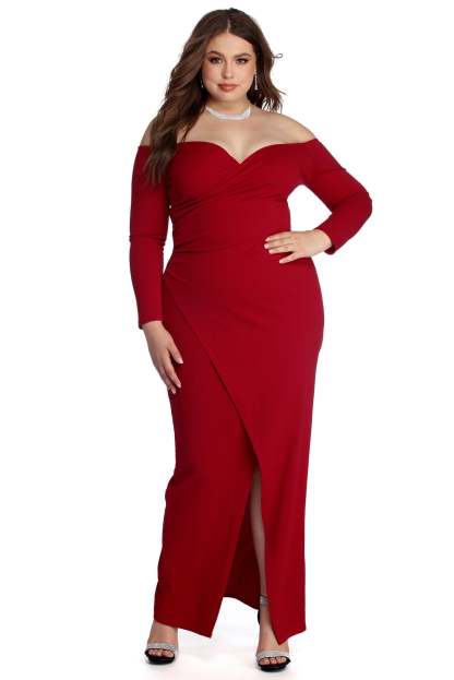 Plus Dianna Evening Wrap Dress - Lady Occasions