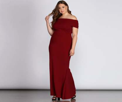 Plus Maddison Sleeveless Mermaid Dress - Lady Occasions