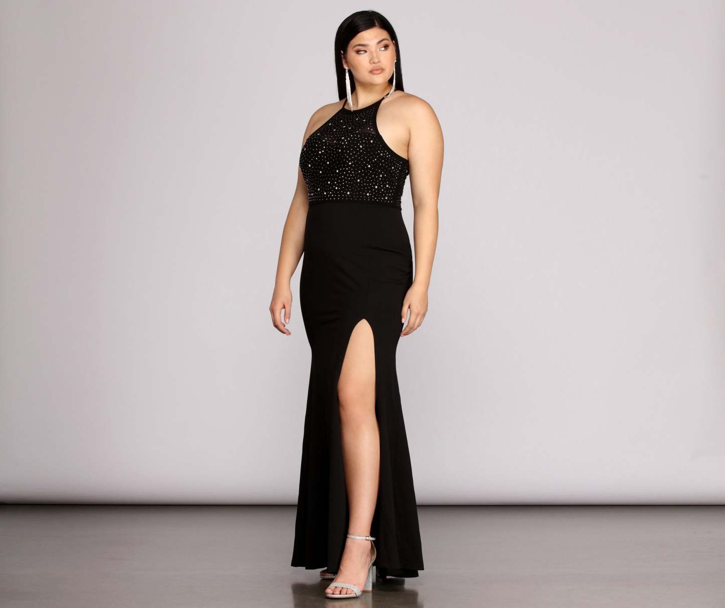 Plus Kacey Formal Heat Stone Dress - Lady Occasions