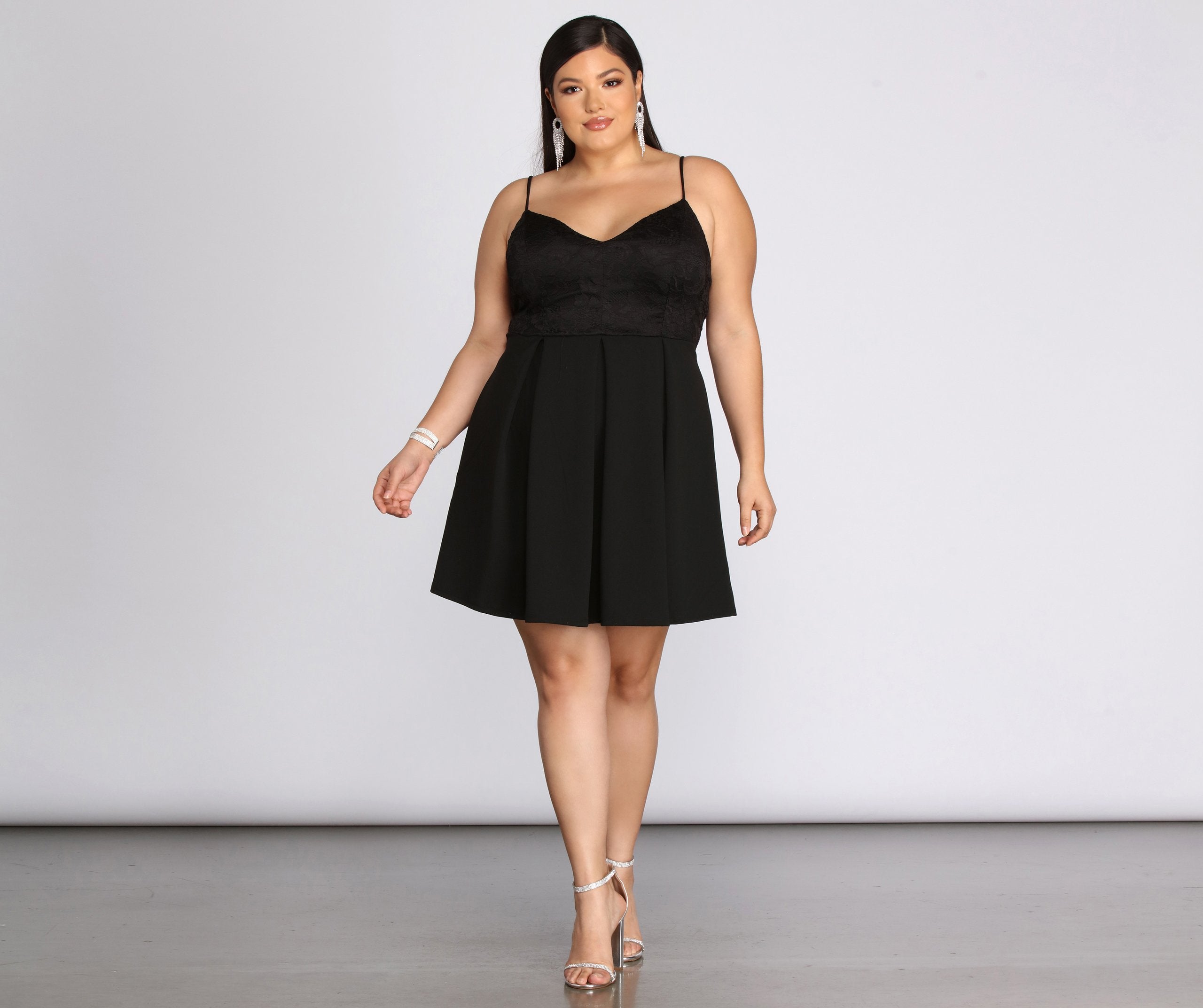 Plus Lace Appeal Skater Dress - Lady Occasions