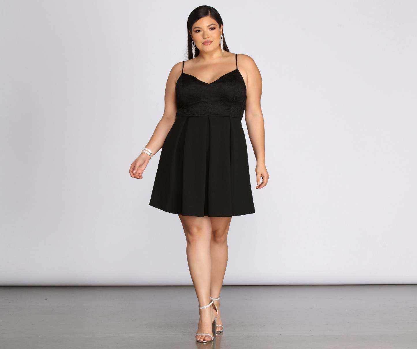 Plus Lace Appeal Skater Dress - Lady Occasions