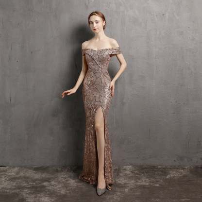 Olivia Formal Glitter Dress - Lady Occasions