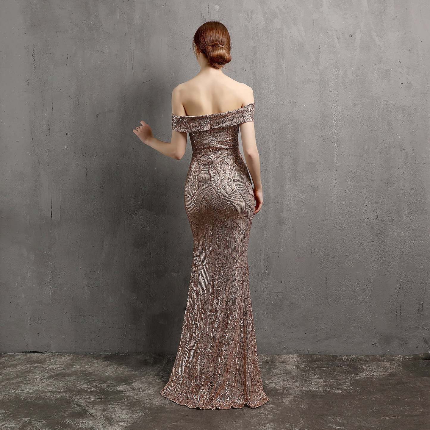 Olivia Formal Glitter Dress - Lady Occasions