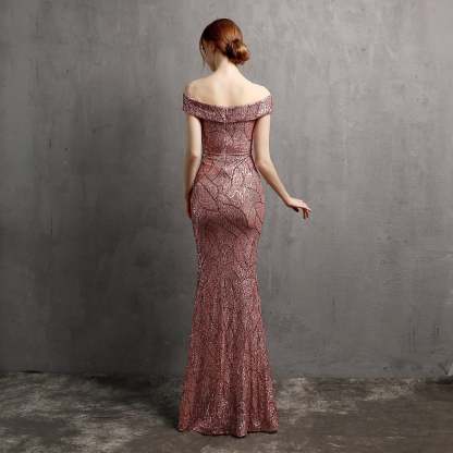 Olivia Formal Glitter Dress - Lady Occasions