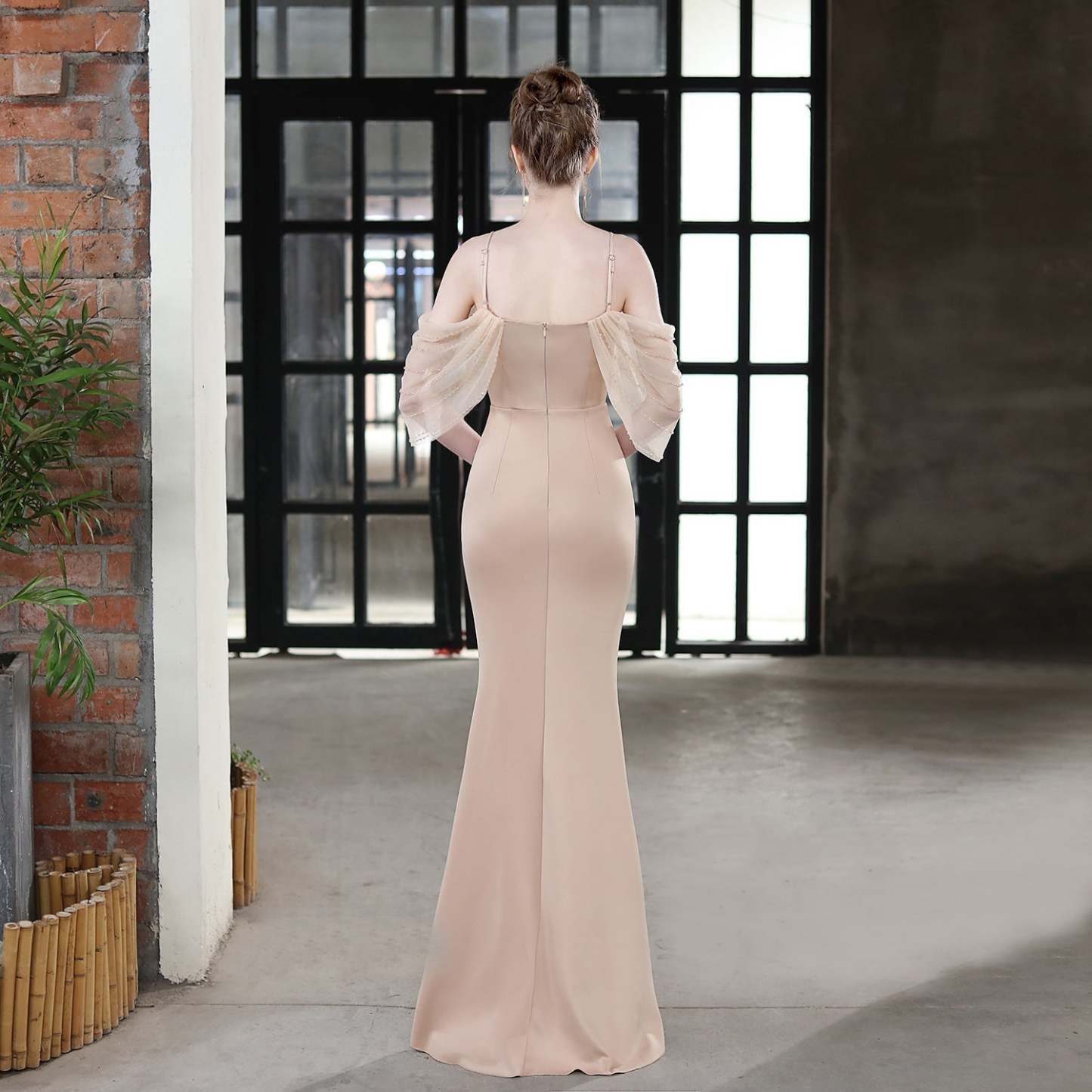 Evelyn V-Neck Off The Shoulder Mermaid Prom Dress - Lady Occasions
