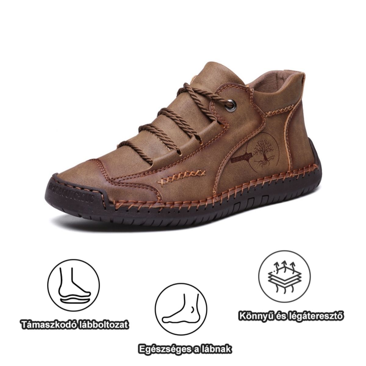 [⏰Korlátozott ideig 70% kedvezmény - ne hagyd ki] Ergonomikus kialakítású ortopéd cipő - Prémium bőr + kézzel varrott 👞