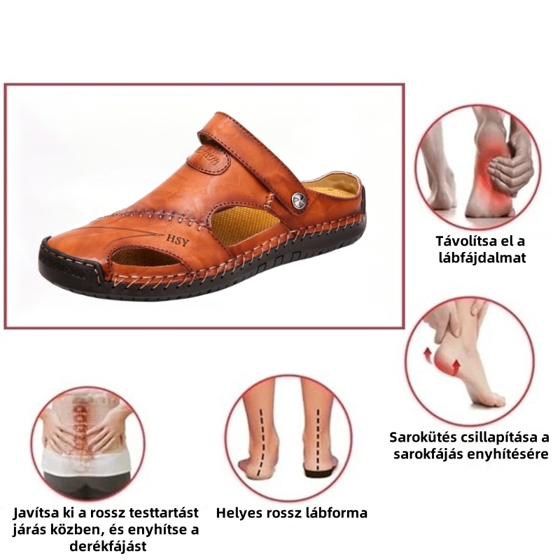 [🎁Utolsó nap féláron, ne hagyd ki] Ergonomikusan tervezett ortopéd szandálok, válogatott marhabőrből + kézzel varrva