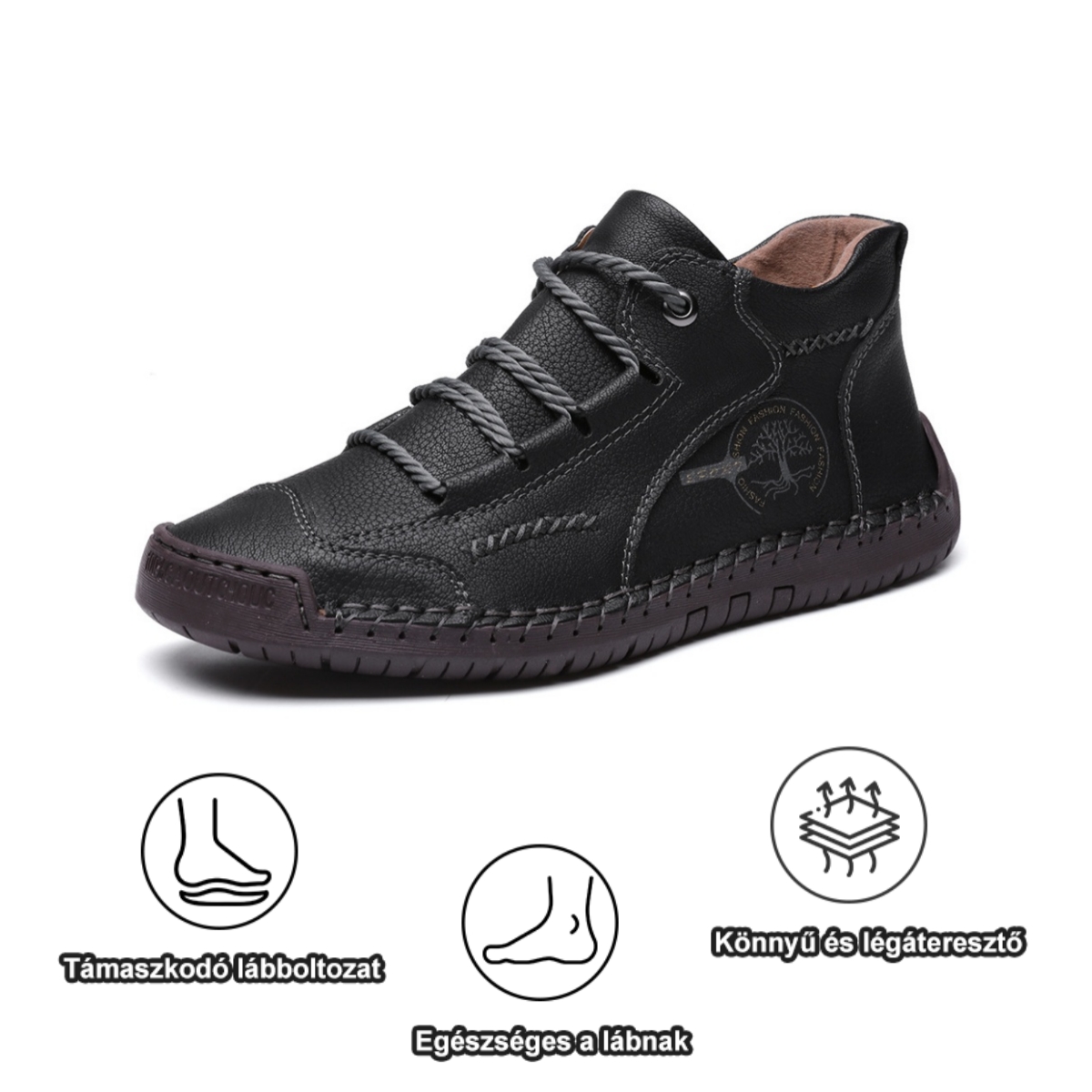 [⏰Korlátozott ideig 70% kedvezmény - ne hagyd ki] Ergonomikus kialakítású ortopéd cipő - Prémium bőr + kézzel varrott 👞