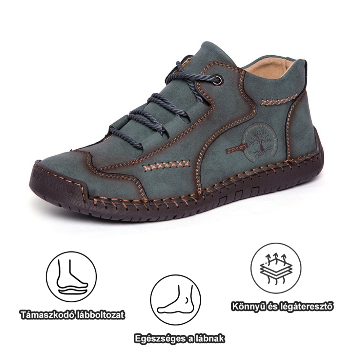 [⏰Korlátozott ideig 70% kedvezmény - ne hagyd ki] Ergonomikus kialakítású ortopéd cipő - Prémium bőr + kézzel varrott 👞