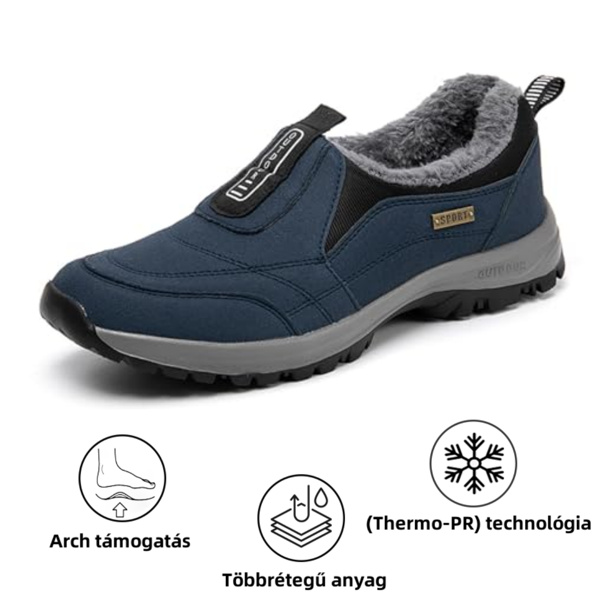 (❄️ 50% kedvezmény korlátozott ideig az őszi/téli leárazás alatt) - Ne hagyja ki ezt a lehetőséget⏰ - Puha és kényelmes valódi gyapjú férficipő lábboltozat-támasztással - megkönnyíti a járást