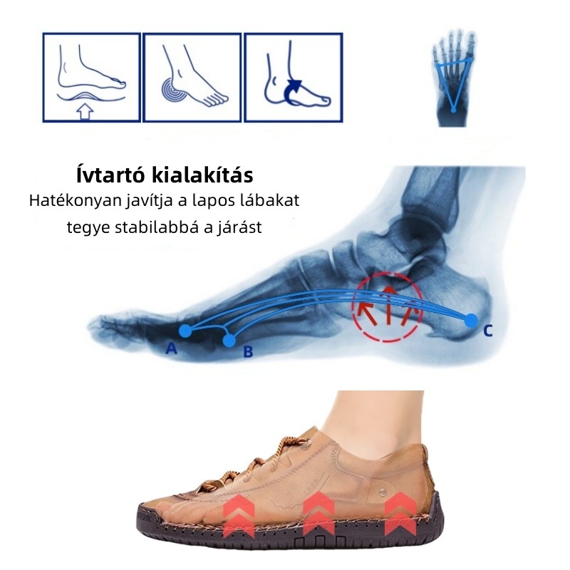 【🎁50% kedvezmény ma - ne hagyd ki】 Ergonomikus kialakítású ortopéd cipő - kiváló minőségű bőr + kézzel varrott 👞