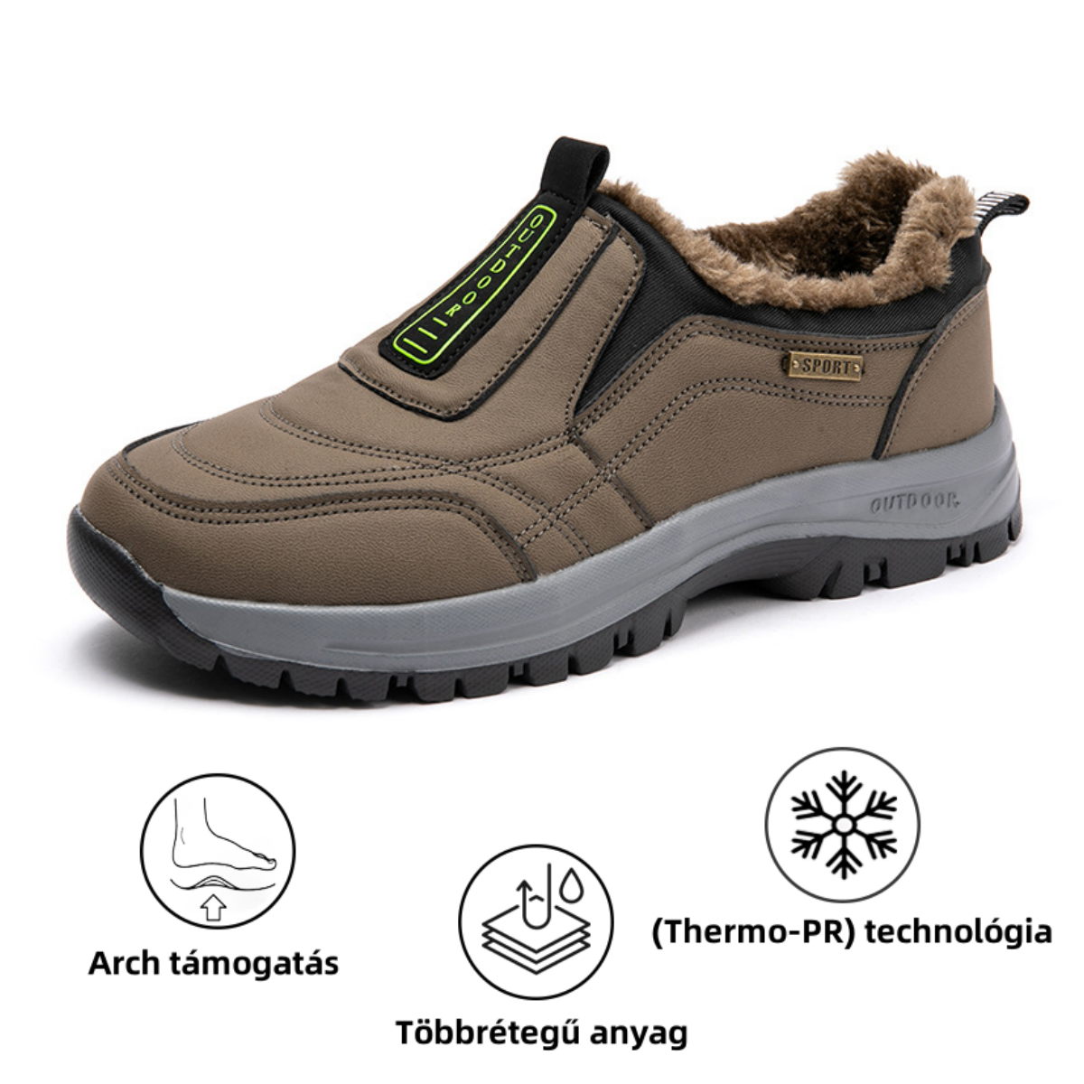 (❄️ 50% kedvezmény korlátozott ideig az őszi/téli leárazás alatt) - Ne hagyja ki ezt a lehetőséget⏰ - Puha és kényelmes valódi gyapjú férficipő lábboltozat-támasztással - megkönnyíti a járást
