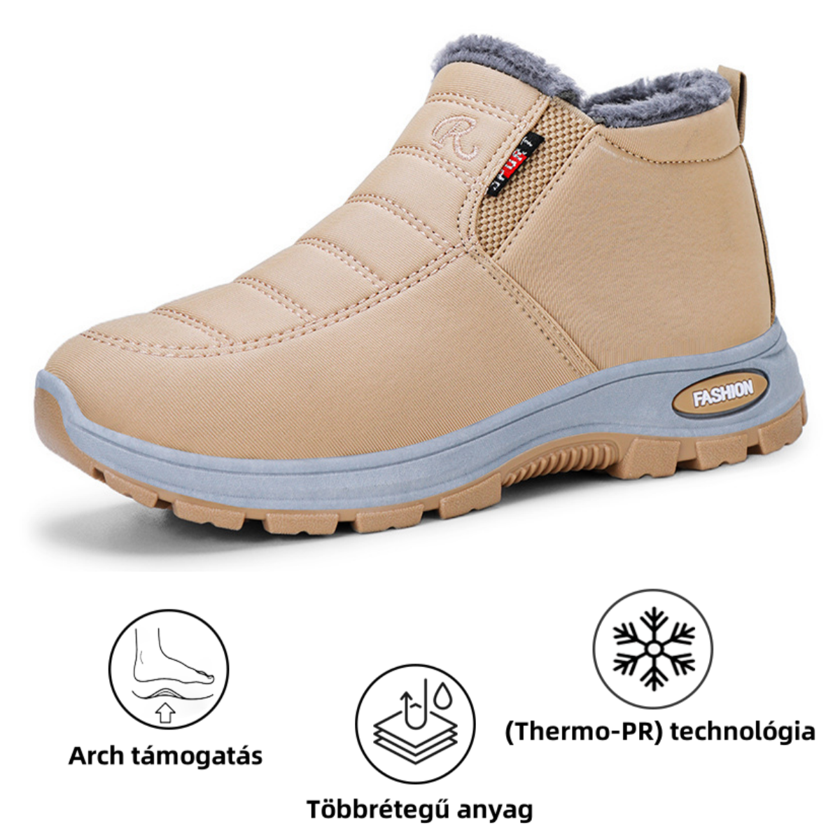 (❄️Utolsó nap 50% kedvezménnyel) Ne maradj le! ⏰Kényelmes, valódi gyapjúból készült, meleg cipő, vízálló, lábboltozat-támasztékkal a könnyebb járás érdekében.