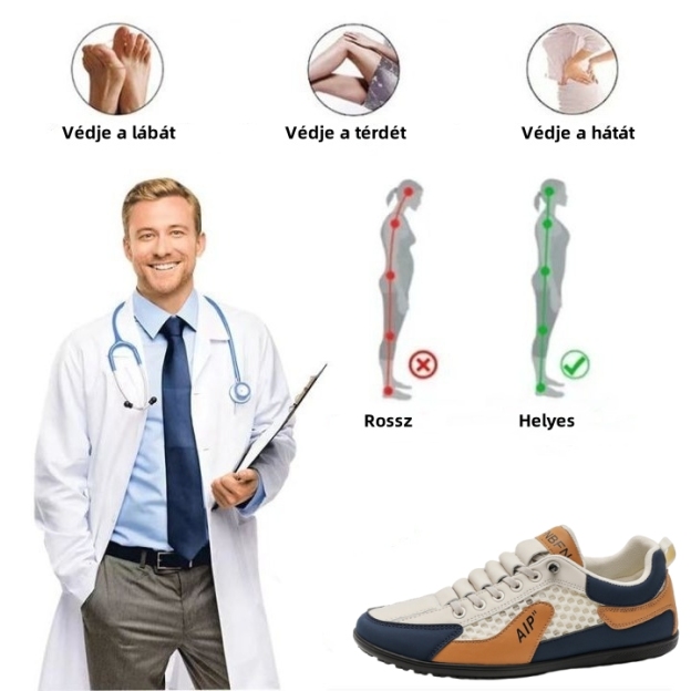 【⏰Nyári 50% kedvezmény - Ne hagyja ki】Ergonomikus kialakítás - Lélegző nyári ortopéd cipő - Prémium bőr + kézzel varrott 👞