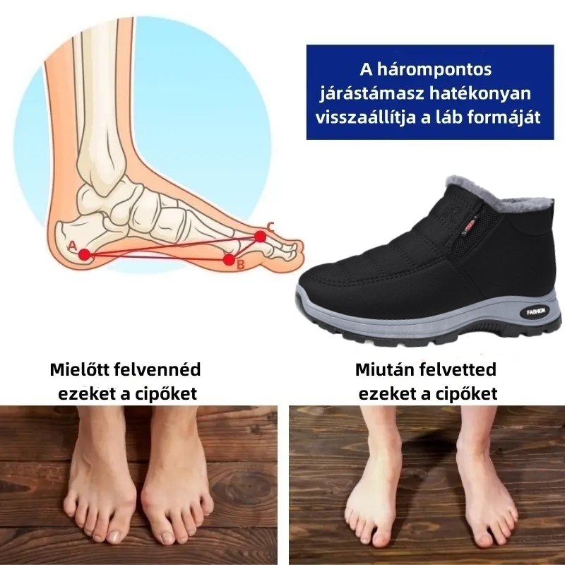 (❄️Utolsó nap 50% kedvezménnyel) Ne maradj le! ⏰Kényelmes, valódi gyapjúból készült, meleg cipő, vízálló, lábboltozat-támasztékkal a könnyebb járás érdekében.