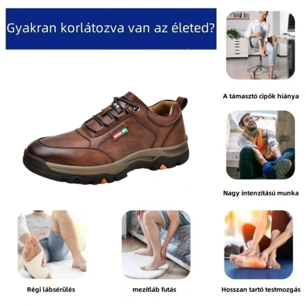 【🎁50% kedvezmény ma - ne hagyd ki】 Ergonomikus kialakítású ortopéd cipő - kiváló minőségű bőr + kézzel varrott 👞