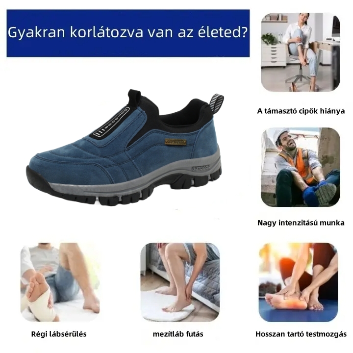 🔷 Ma 70% kedvezmény - Ne hagyja ki! ⬛ - Újonnan fejlesztett ortopéd velúr cipő, puha és kényelmes, vízálló és csúszásmentes 🦶 - Csillapítja a lábfájdalmat