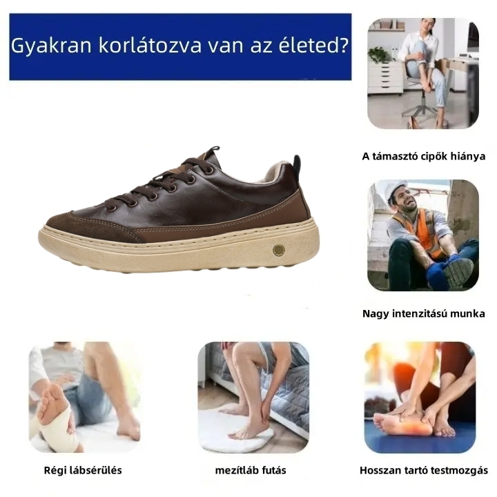 🔷Ma 70% kedvezmény - Ne maradj le! ⬛Újonnan kifejlesztett ortopéd bőrcipők, puhák és kényelmesek, vízállóak és csúszásmentesek 🦶 Csillapítja a lábfájdalmat