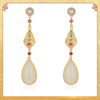 close-up shot display of the poetry earrings