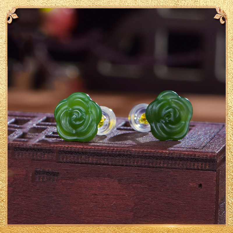 Rose Ear studs, the petals are exquisitely shaped like a real rose's.