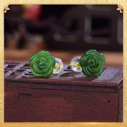 Rose Ear studs, the petals are exquisitely shaped like a real rose's.