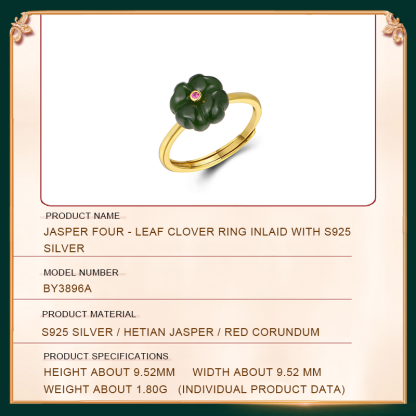 Jasper Four - Leaf Clover Ring
