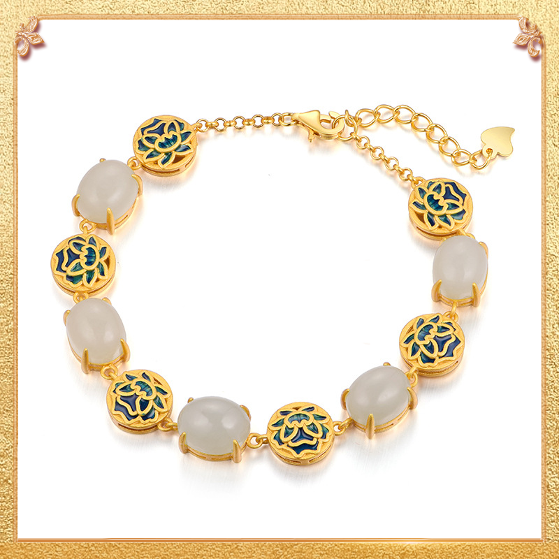 close-up shot display of the lotus-pick bracelet