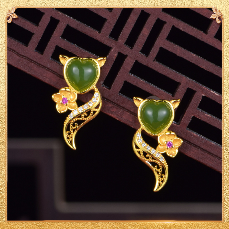 the second display of the baby fox ear studs