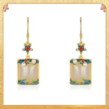 close-up shot display of the great luck earrings