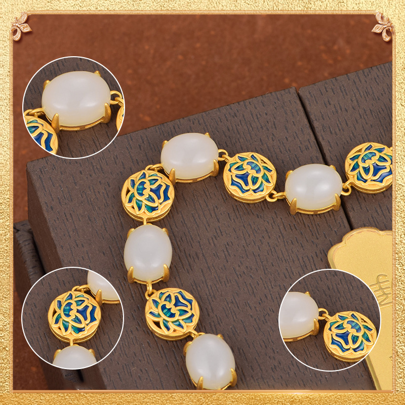 detail display of the lotus-pick bracelet