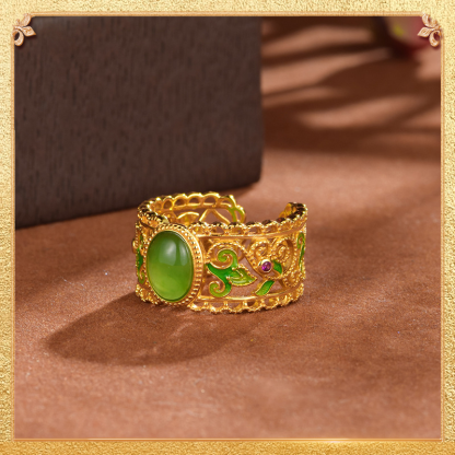 Retro Jasper Ring - Hetian jasper has a luxurious texture