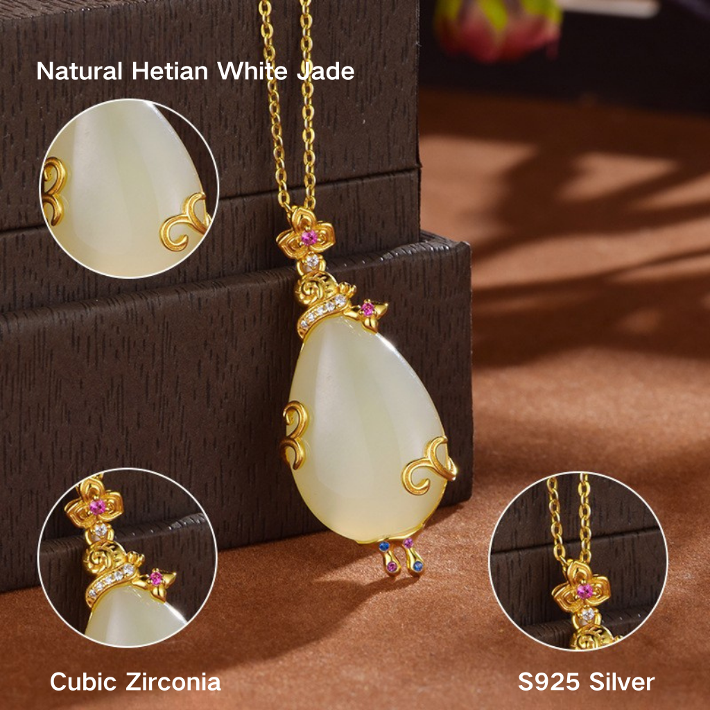 Hetian White Jade "Flower Language" Pendant (Model K1580)
