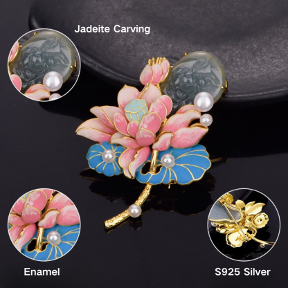 Jadeite "Lotus" 2-in-1 Brooch/Pendant (Model K2844)