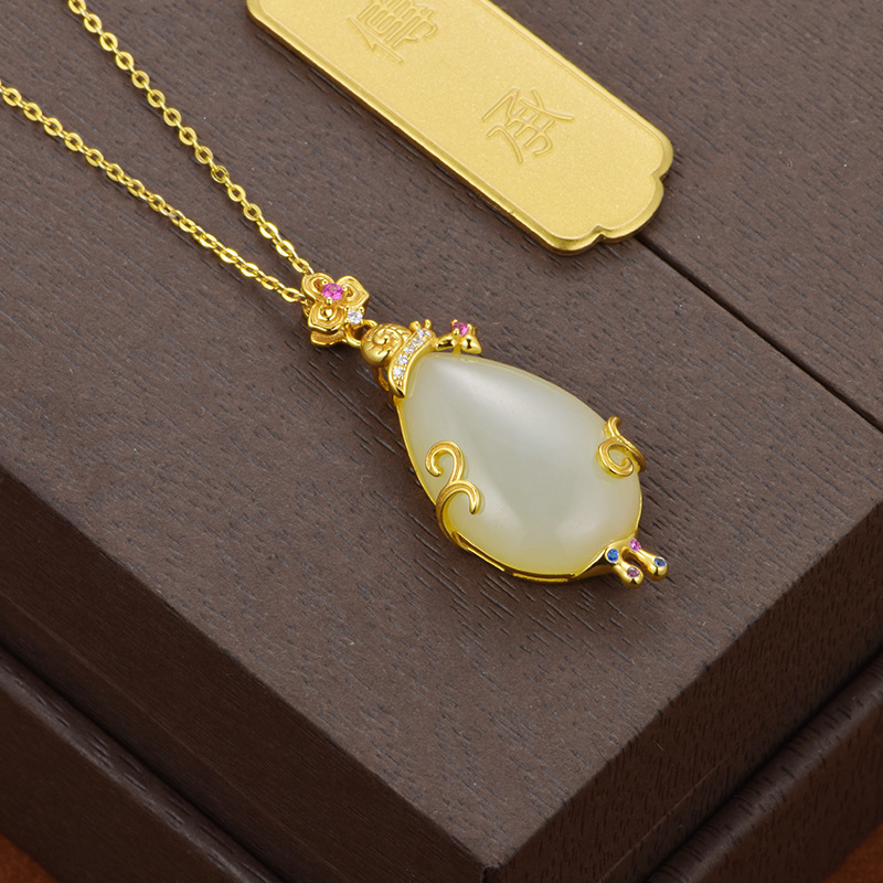 Hetian White Jade "Flower Language" Pendant (Model K1580)