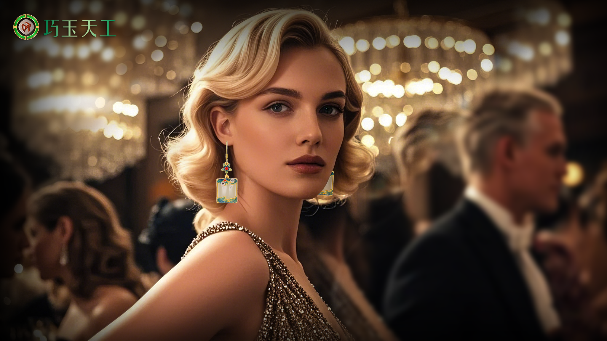 S925 Silver and Hetian Yu Earrings