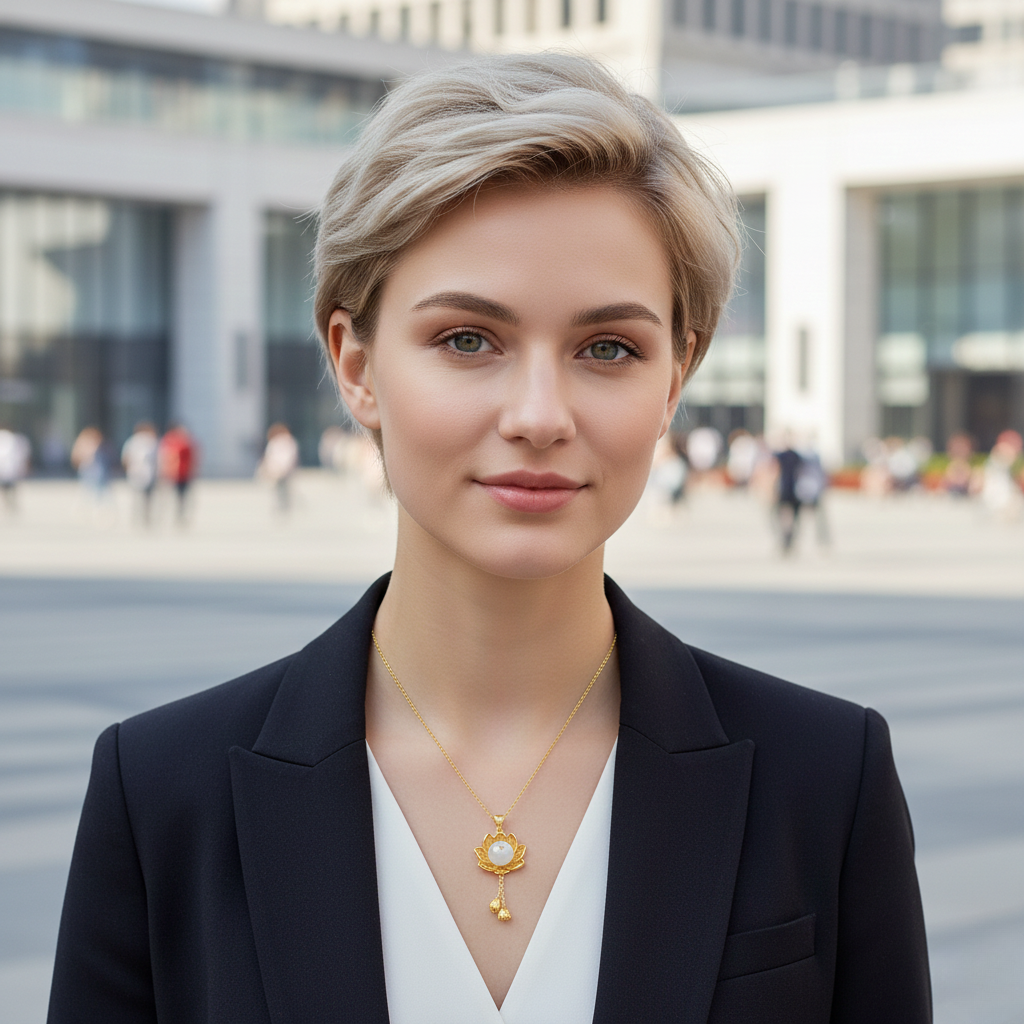 Hetian White Jade "Continuous Good Fortune Lotus" Pendant (Model K2673A)