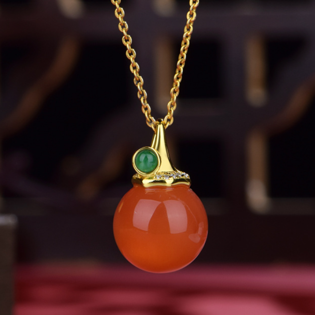 Southern Red Agate "Minimalist" Pendant (Model K3422)