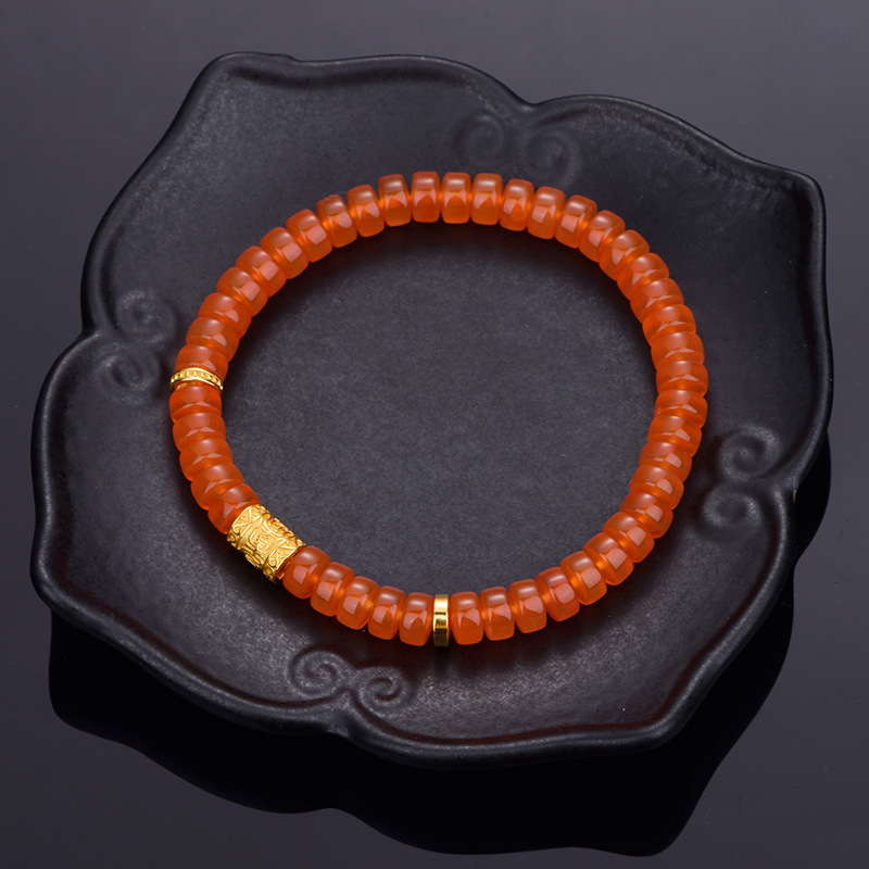 Southern Red Agate Minimalist Bracelet (Model K3650)