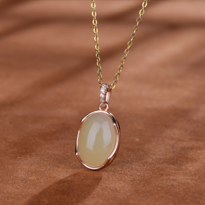 minimalist Hetian white jade pendant
