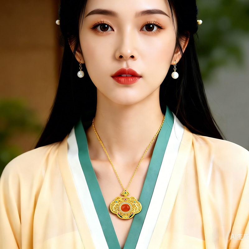 Southern Red Agate "Filigree Ruyi" Pendant (Model K1937A)