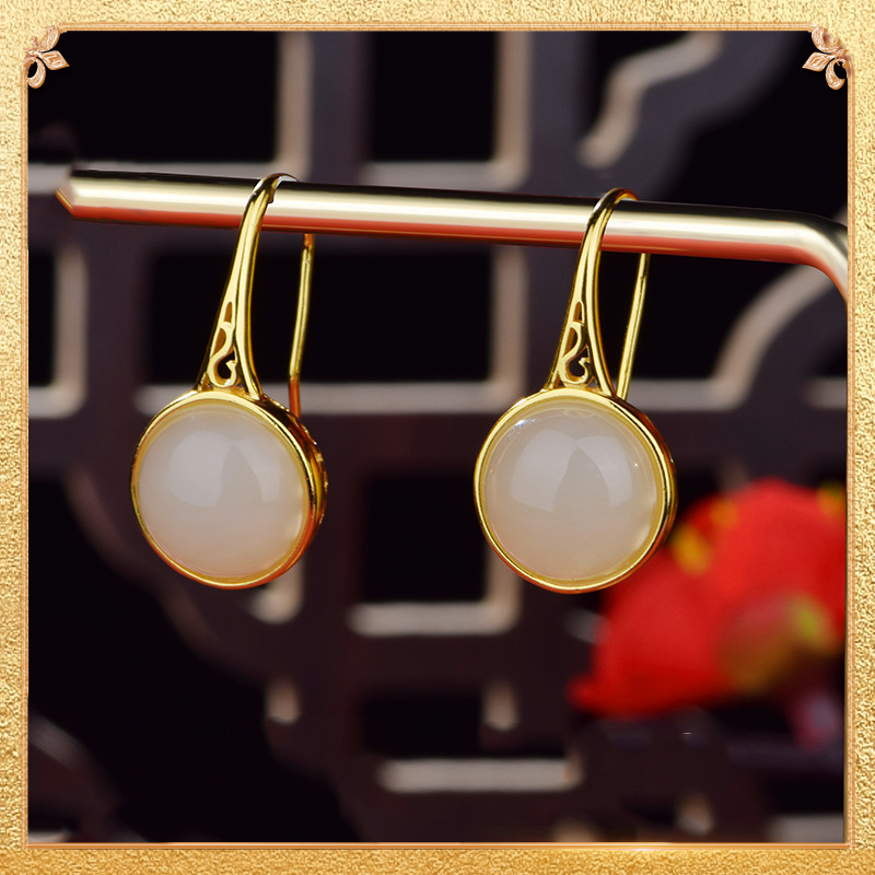 the first display of the green lotus earrings