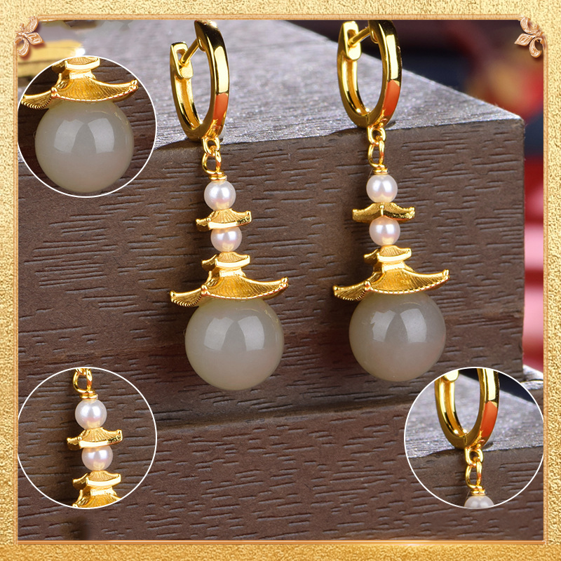 detail display of the palace earrings