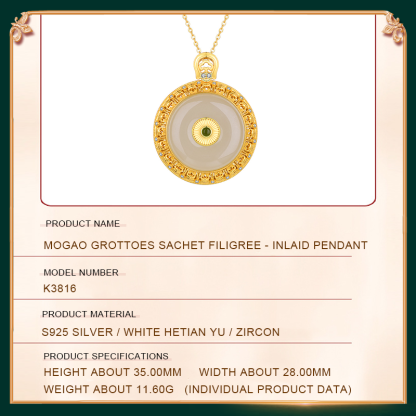 Mogao Grottoes Sachet Filigree - inlaid Pendant