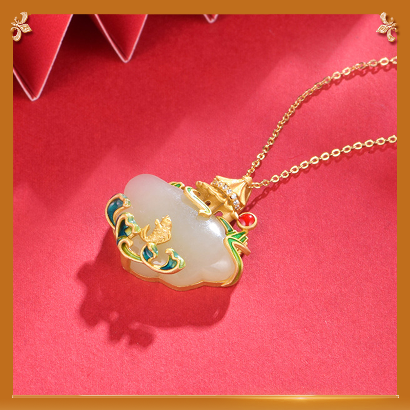 the third display of the fish leaping over the dragon gate pendant