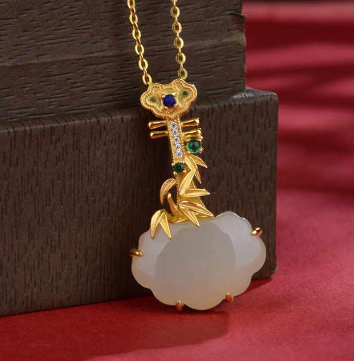 Hetian Jade "Pipa" Dual-Wear Pendant & Brooch