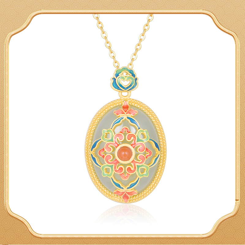 Close-up shot display of the fortune dunhuang pendant