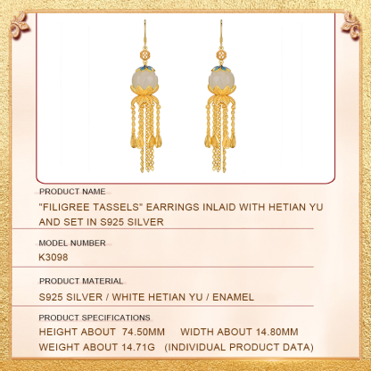 the specification and size of the filigree tassels earrings