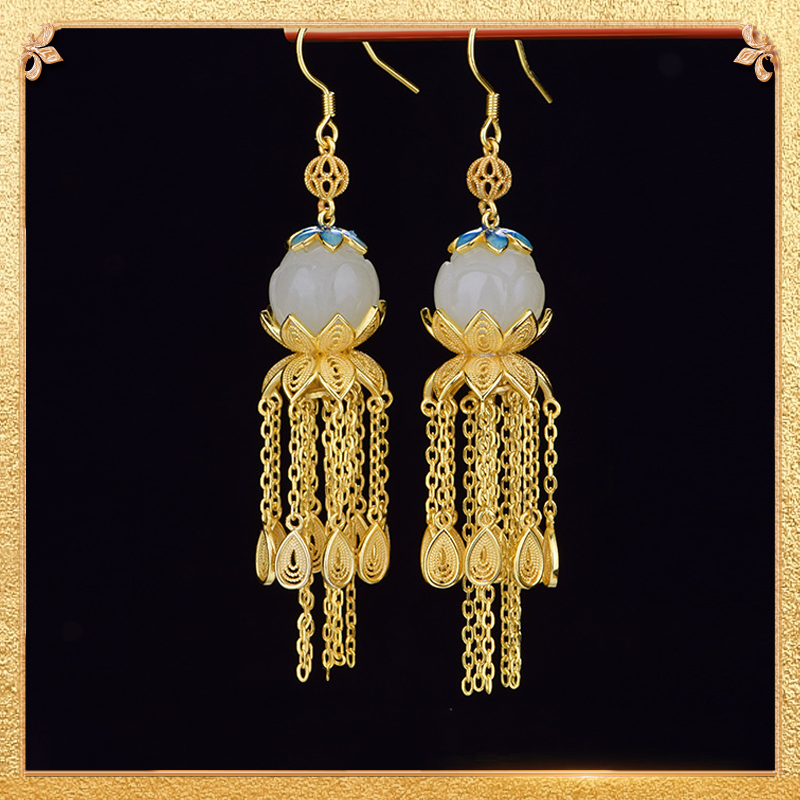 the first display of the filigree tassels earrings