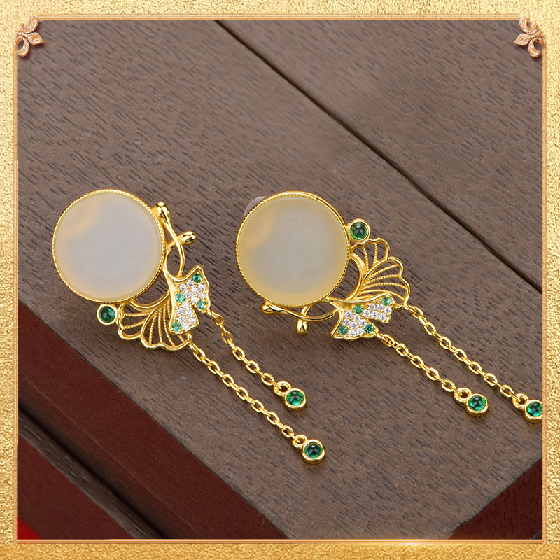 Ginkgo Leaf Earrings - Retro Chinese style