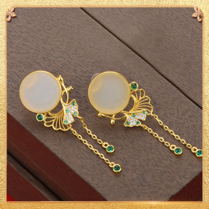 Ginkgo Leaf Earrings - Retro Chinese style